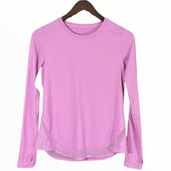Athleta Cadence Pink Mesh Longsleeve with thumbholes - Picture 1 of 5